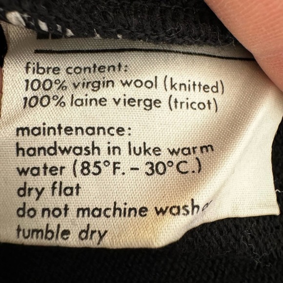 Vintage Henri Charles Colsenet Wool Cowl Neck Sweater Black Grandpa Old Money - Picture 5 of 5